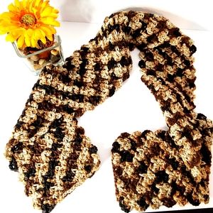 Brown crochet scarf 🧶🤎